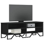 Mobile Porta TV Nero 122x34x41 cm in Legno Multistrato
