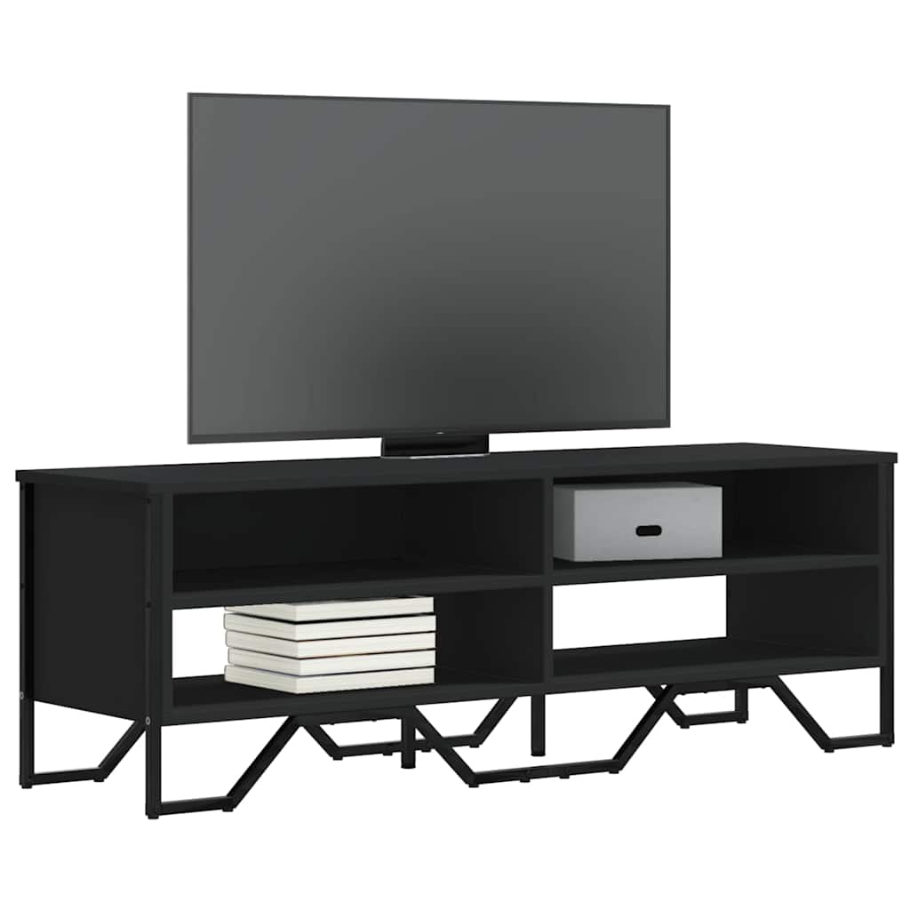 Mobile Porta TV Nero 122x34x41 cm in Legno Multistrato