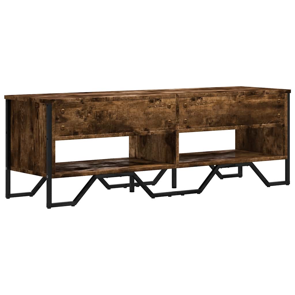 Mobile Porta TV Rovere Fumo 122x34x41 cm in Legno Multistrato