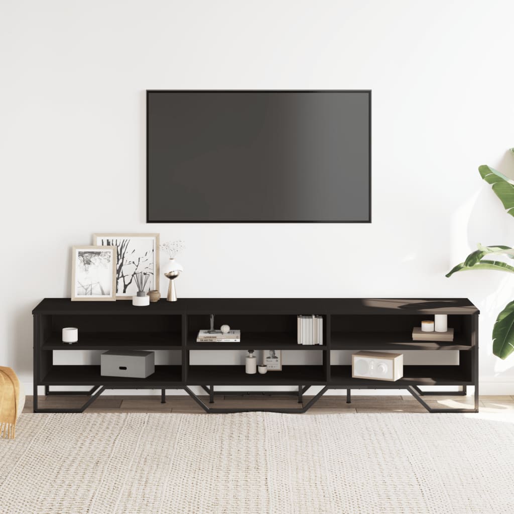Mobile Porta TV Nero 180x34x41 cm in Legno Multistrato