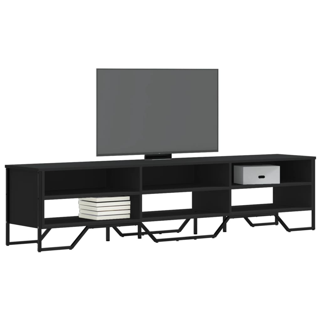 Mobile Porta TV Nero 180x34x41 cm in Legno Multistrato