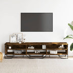 Mobile Porta TV Rovere Fumo 180x34x41 cm in Legno Multistrato
