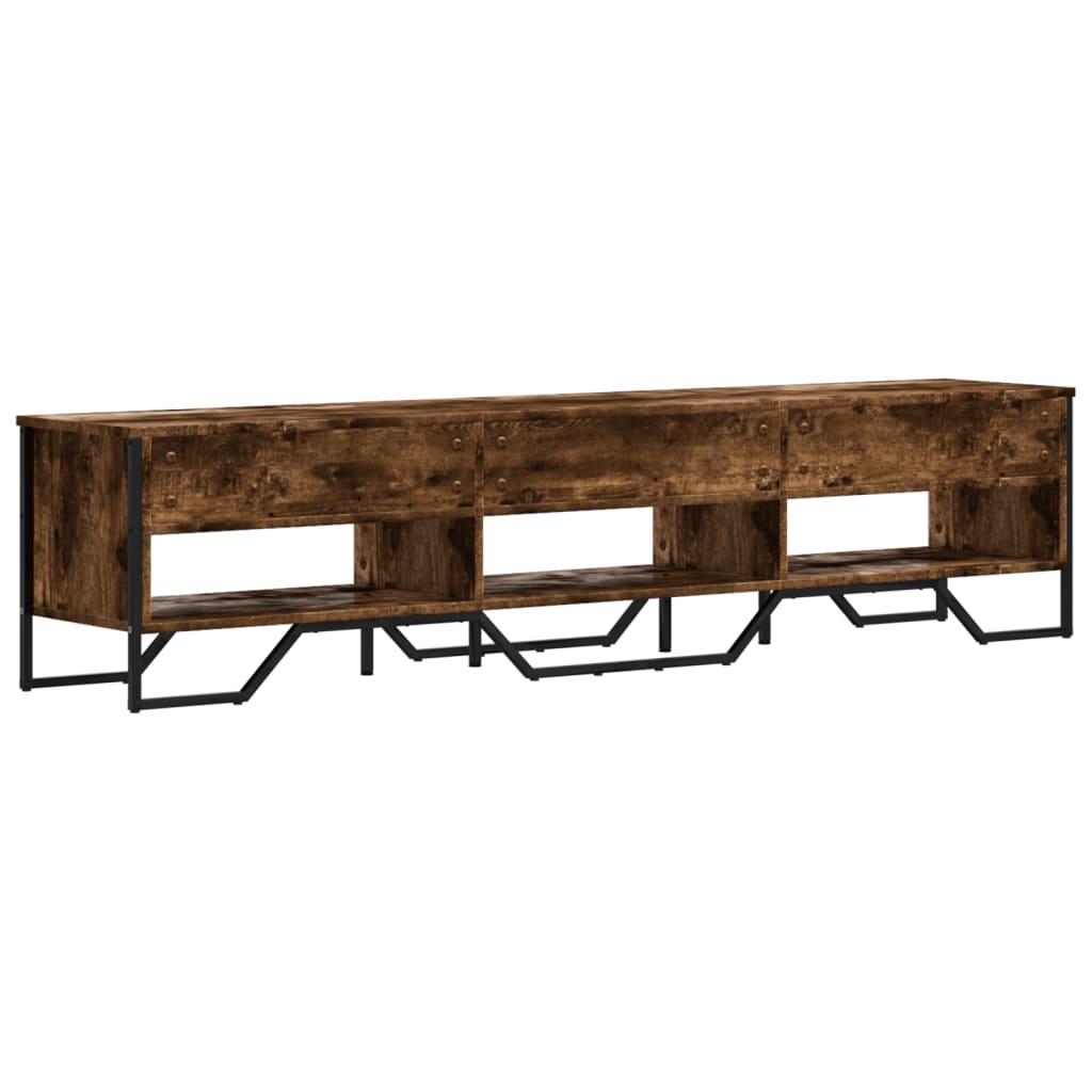 Mobile Porta TV Rovere Fumo 180x34x41 cm in Legno Multistrato