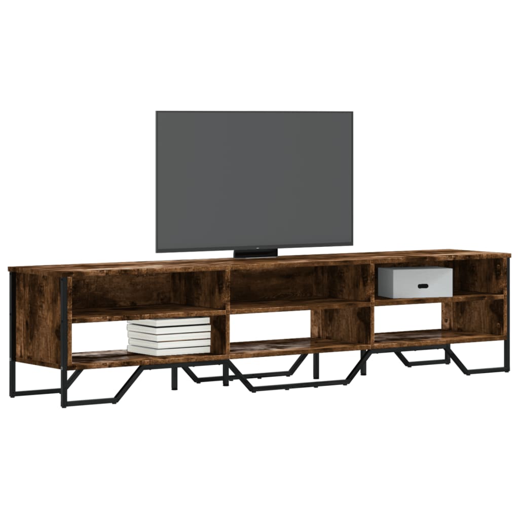 Mobile Porta TV Rovere Fumo 180x34x41 cm in Legno Multistrato