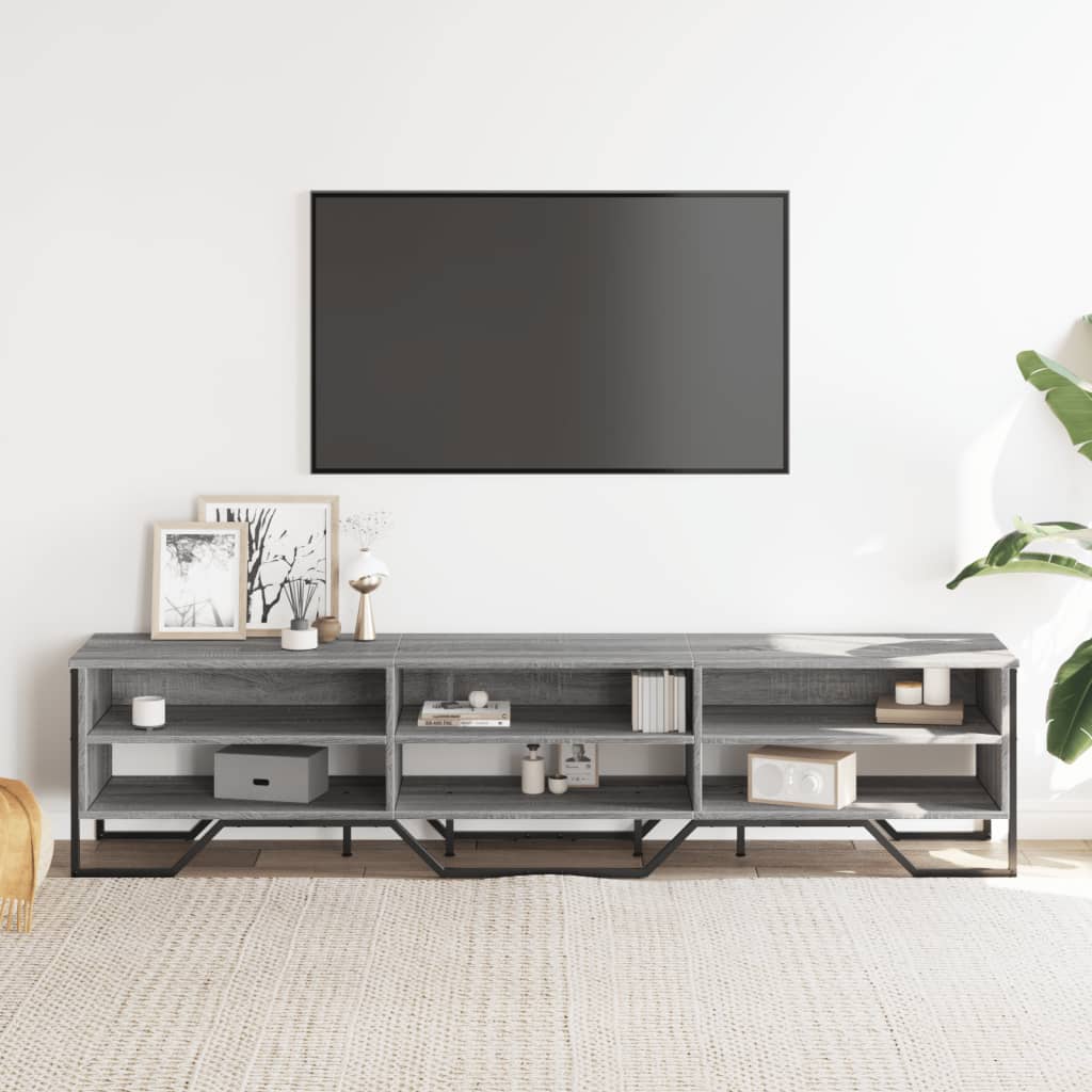Mobile Porta TV Grigio Sonoma 180x34x41cm in Legno Multistrato