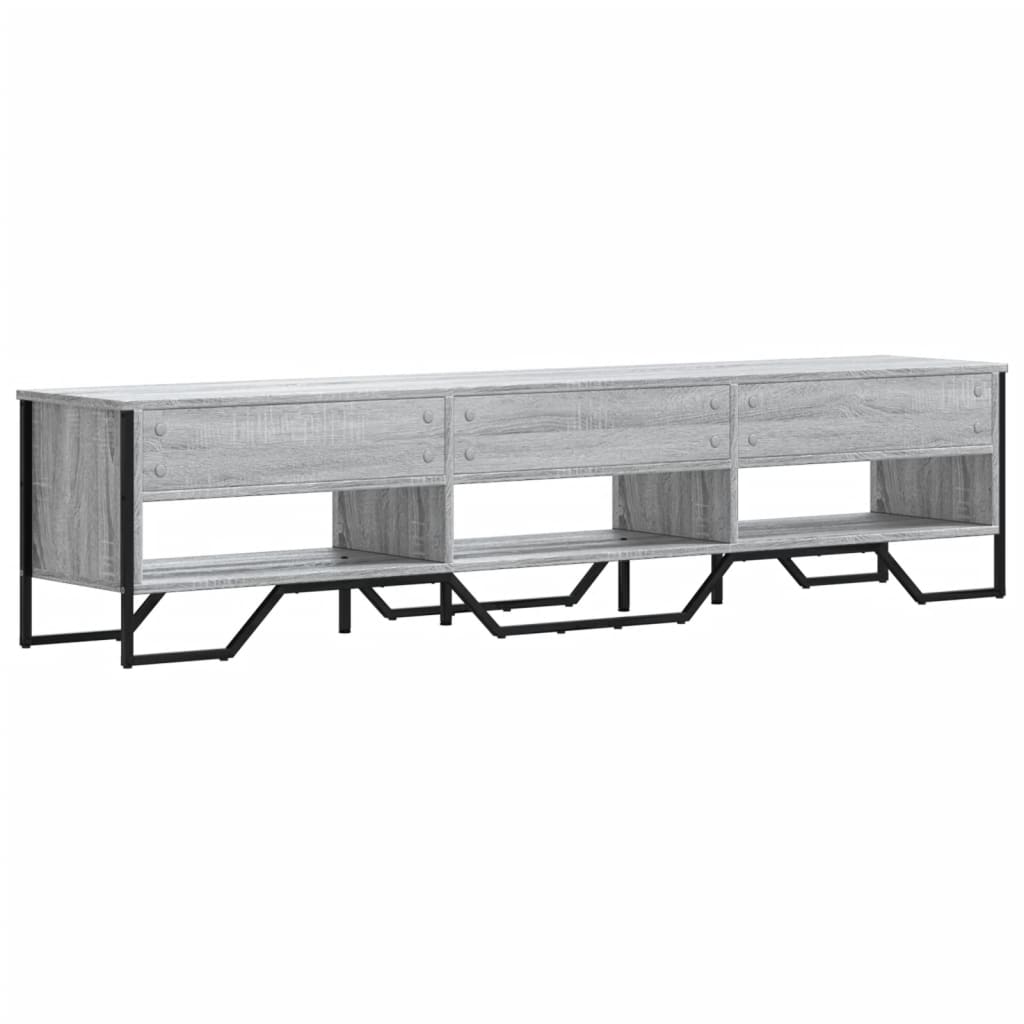 Mobile Porta TV Grigio Sonoma 180x34x41cm in Legno Multistrato