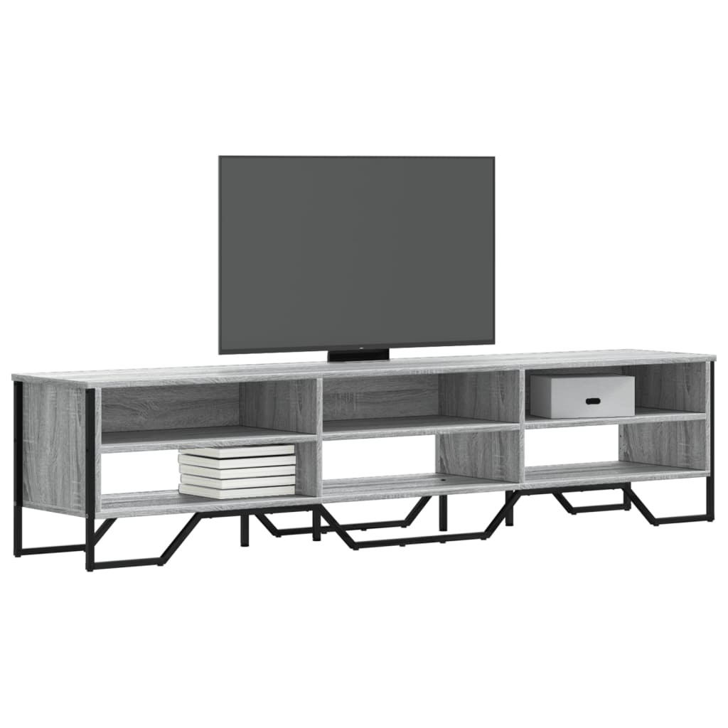 Mobile Porta TV Grigio Sonoma 180x34x41cm in Legno Multistrato
