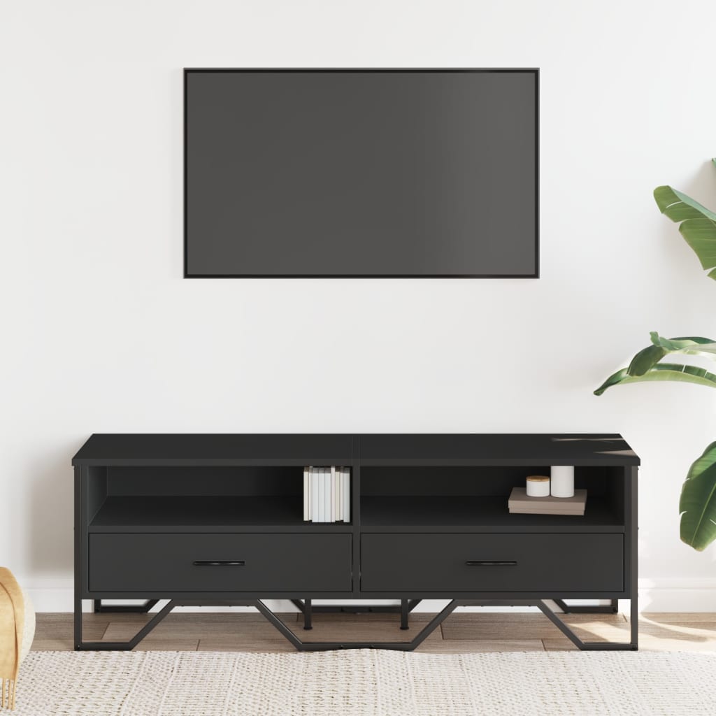 Mobile Porta TV Nero 122x34x41 cm in Legno Multistrato