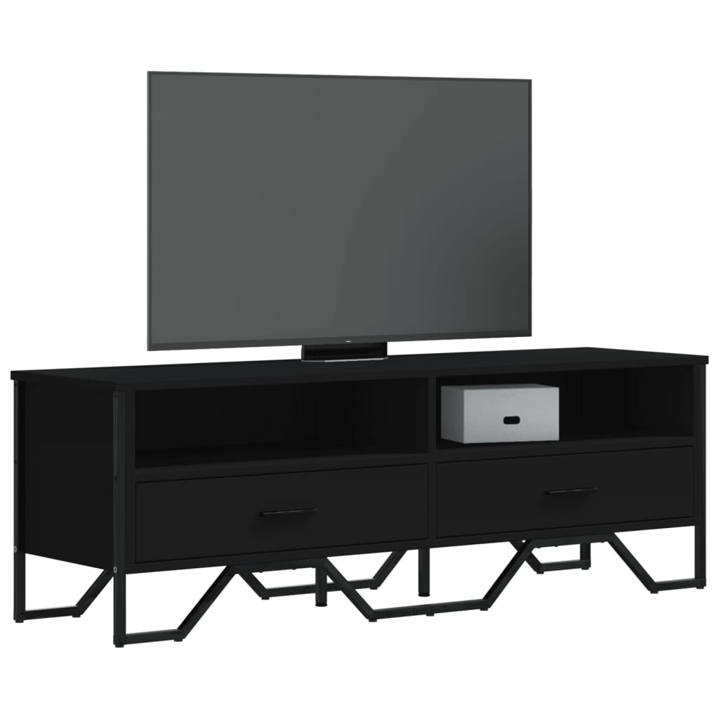 Mobile Porta TV Nero 122x34x41 cm in Legno Multistrato