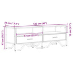 Mobile TV Rovere Sonoma 122x34x41 cm in Legno Multistrato
