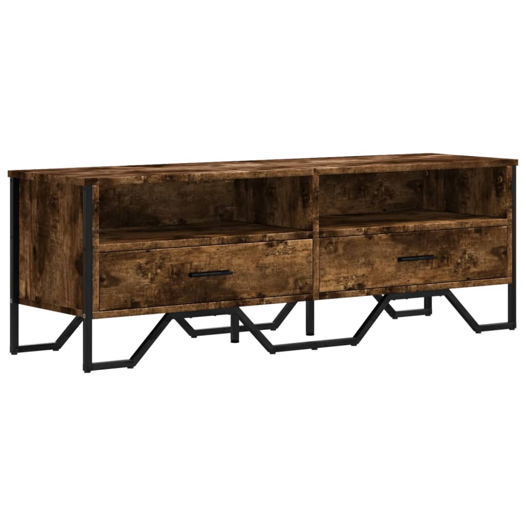 Mobile Porta TV Rovere Fumo 122x34x41 cm in Legno Multistrato
