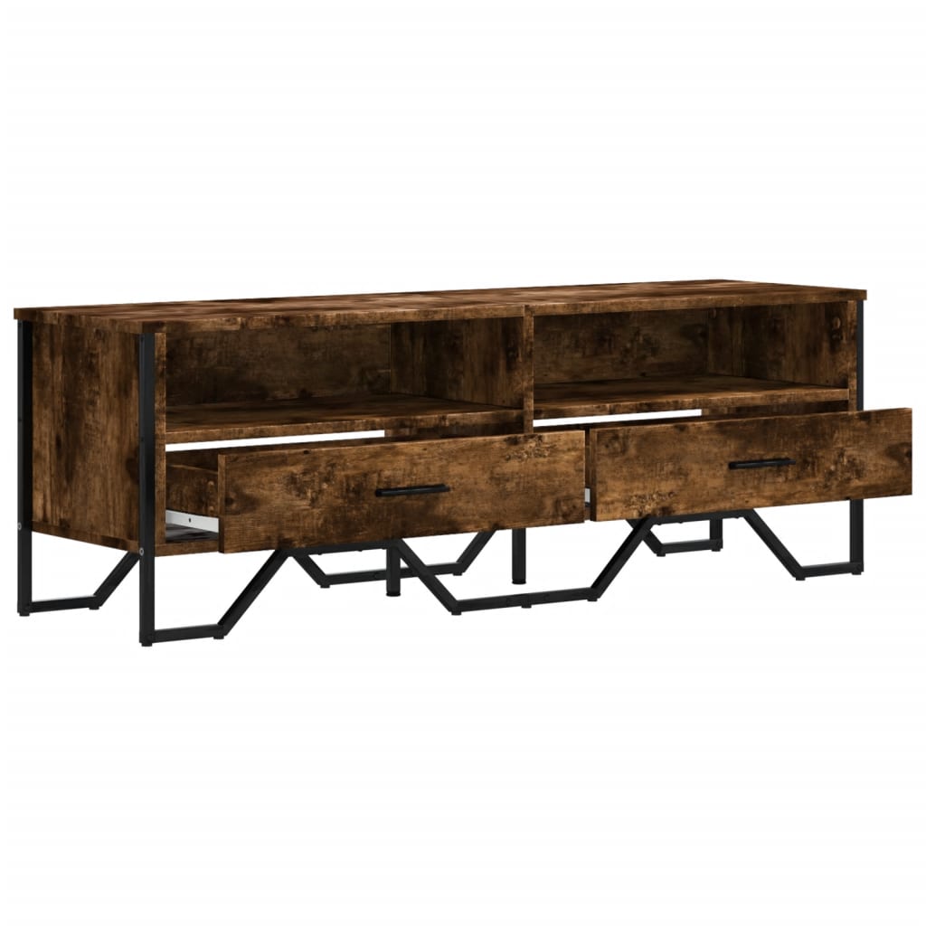 Mobile Porta TV Rovere Fumo 122x34x41 cm in Legno Multistrato