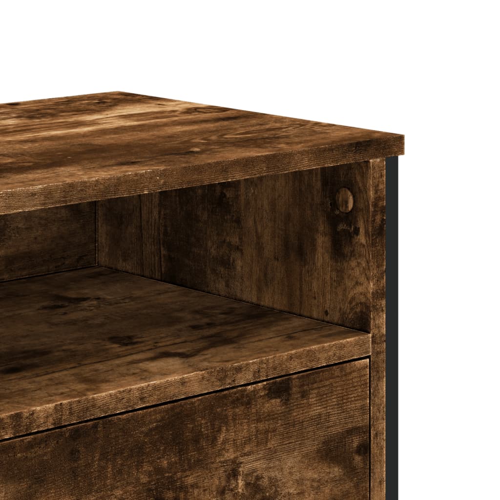Mobile Porta TV Rovere Fumo 122x34x41 cm in Legno Multistrato