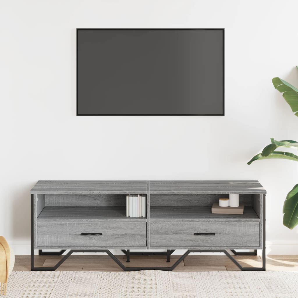 Mobile Porta TV Grigio Sonoma 122x34x41cm in Legno Multistrato