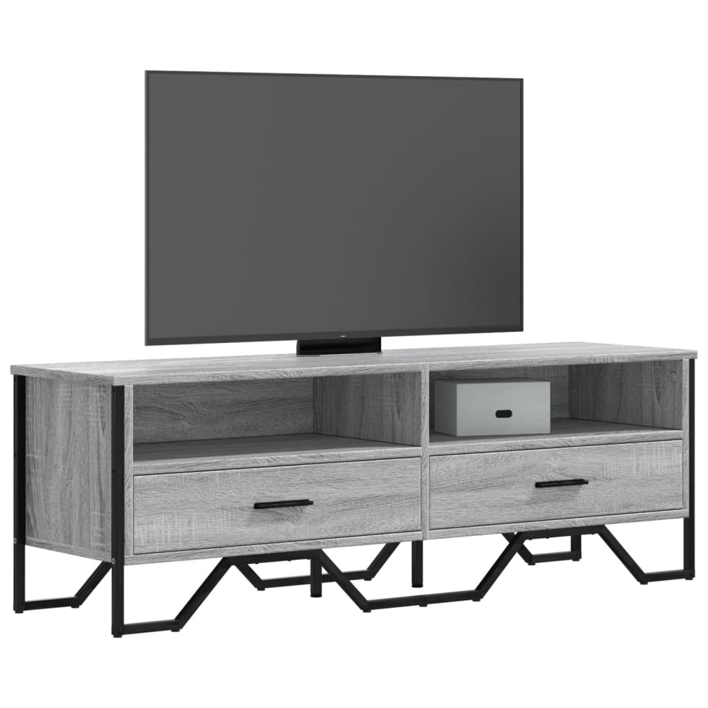 Mobile Porta TV Grigio Sonoma 122x34x41cm in Legno Multistrato