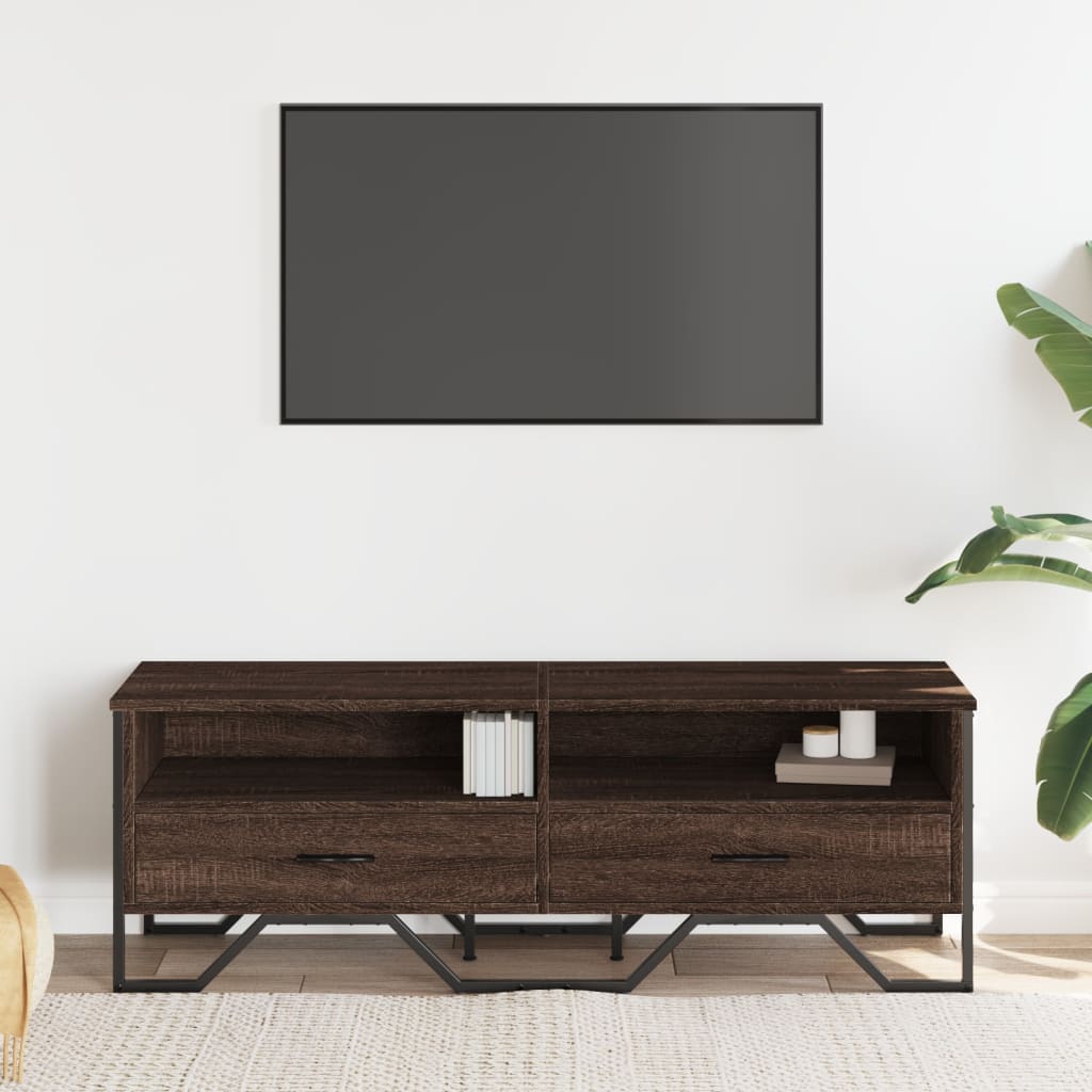 Mobile Porta TV Rovere Marrone 122x34x41cm in Legno Multistrato