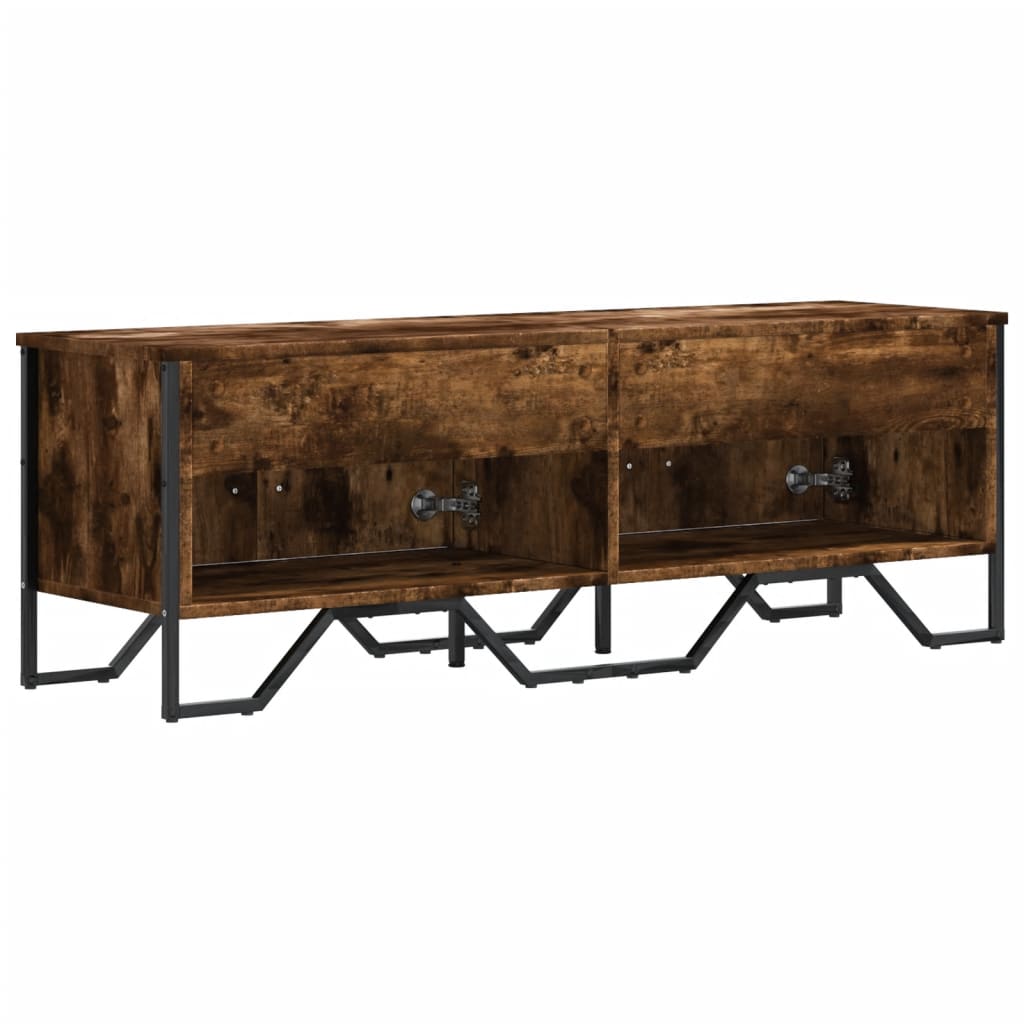 Mobile Porta TV Rovere Fumo 122x34x41 cm in Legno Multistrato