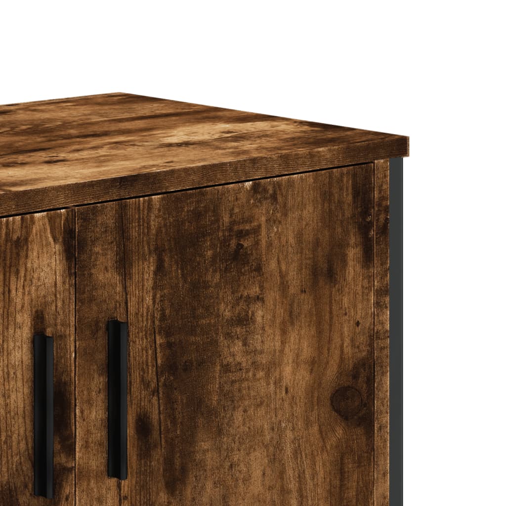Mobile Porta TV Rovere Fumo 122x34x41 cm in Legno Multistrato