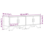 Mobile Porta TV Rovere Fumo 122x34x41 cm in Legno Multistrato