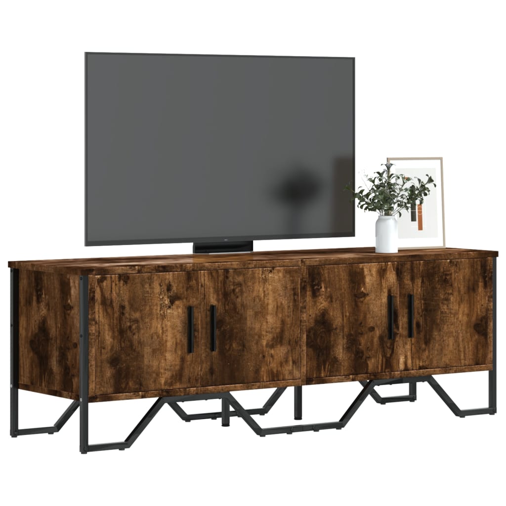 Mobile Porta TV Rovere Fumo 122x34x41 cm in Legno Multistrato