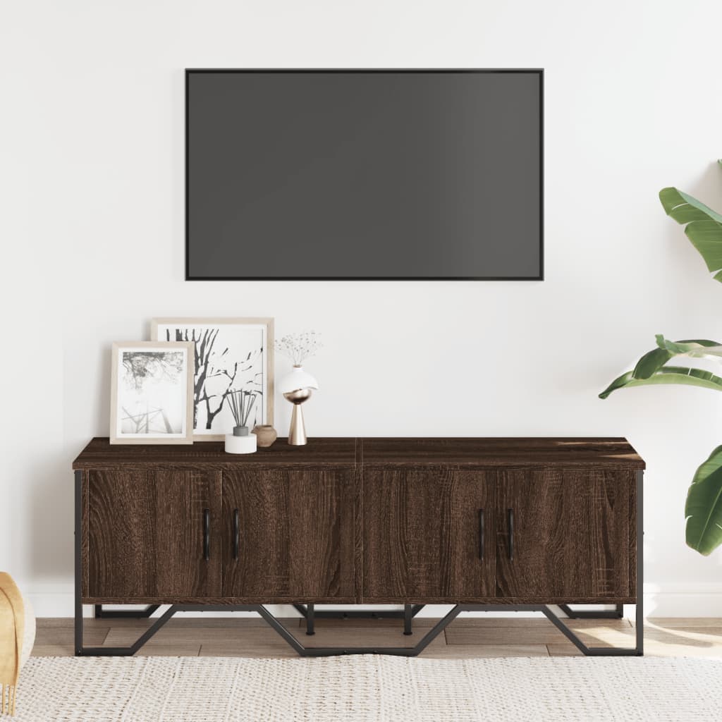 Mobile Porta TV Rovere Marrone 122x34x41cm in Legno Multistrato