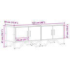 Mobile Porta TV Rovere Marrone 122x34x41cm in Legno Multistrato