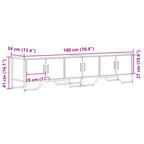 Mobile Porta TV Grigio Sonoma 180x34x41cm in Legno Multistrato