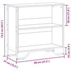 Libreria Rovere Fumo 80x31x74,5 cm in Truciolato