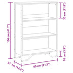 Libreria Rovere Sonoma 80x31x106 cm in Legno Multistrato