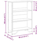 Libreria Rovere Marrone 80x31x106 cm in Legno Multistrato