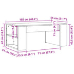 Tavolino da Salotto Grigio Sonoma 102x55x42cm Legno Multistrato
