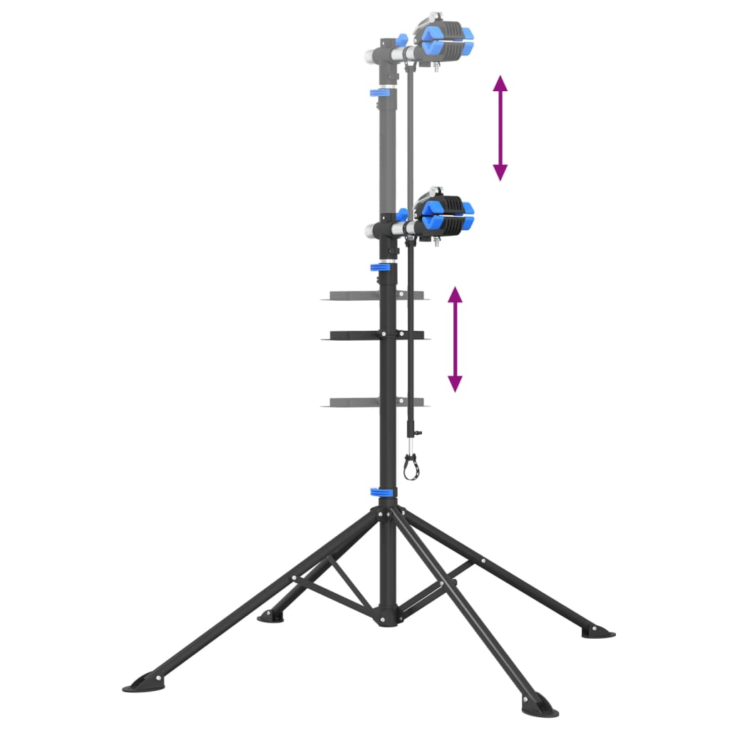 Supporto Riparazione Bici Regolabile 108-188 cm Blu in Acciaio