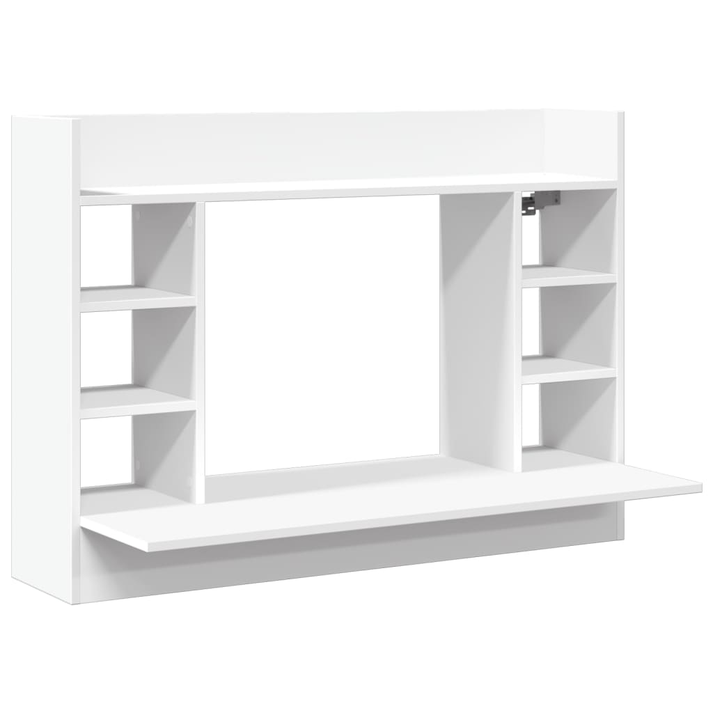 Scrivania a Parete Bianca 105x48x75 cm in Legno Multistrato