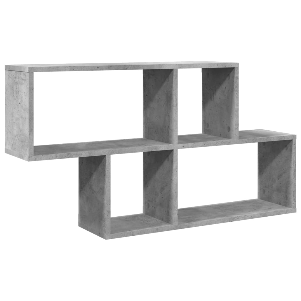 Scaffale a Muro Grigio Cemento 100x20x53 cm Legno Multistrato