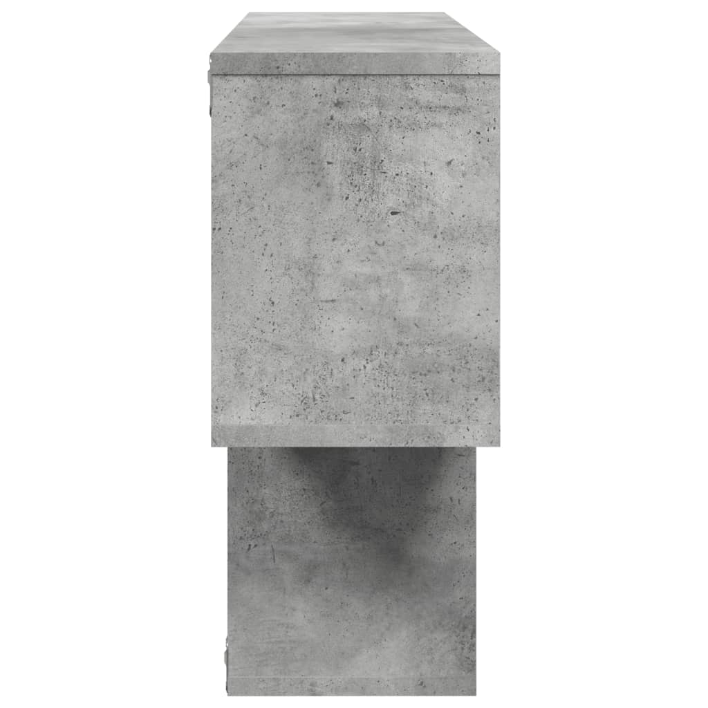 Scaffale a Muro Grigio Cemento 100x20x53 cm Legno Multistrato