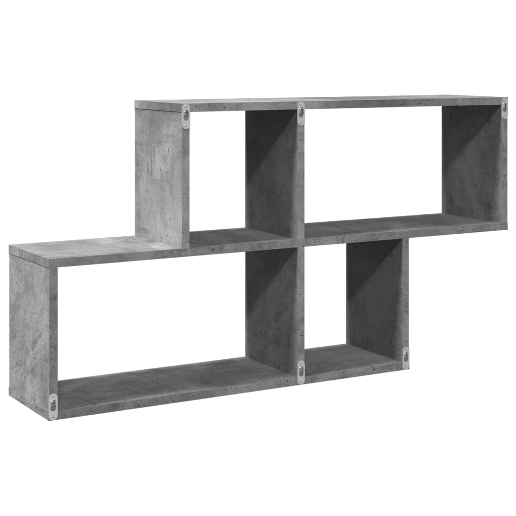 Scaffale a Muro Grigio Cemento 100x20x53 cm Legno Multistrato