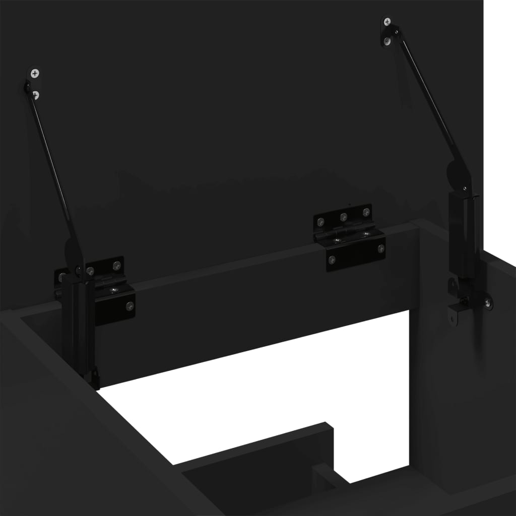Leggio con Ruote e Cassetto Nero 55x55x107 cm in Multistrato