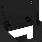 Leggio con Ruote e Cassetto Nero 55x55x107 cm in Multistrato