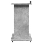 Leggio con Ruote e Cassetto Grigio 55x55x107 cm in Multistrato