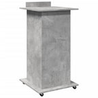 Leggio con Ruote e Cassetto Grigio 55x55x107 cm in Multistrato