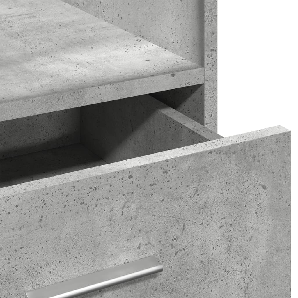 Leggio con Ruote e Cassetto Grigio 55x55x107 cm in Multistrato