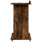 Leggio con Ruote e Cassetto Rovere Fumo 55x55x107cm Multistrato
