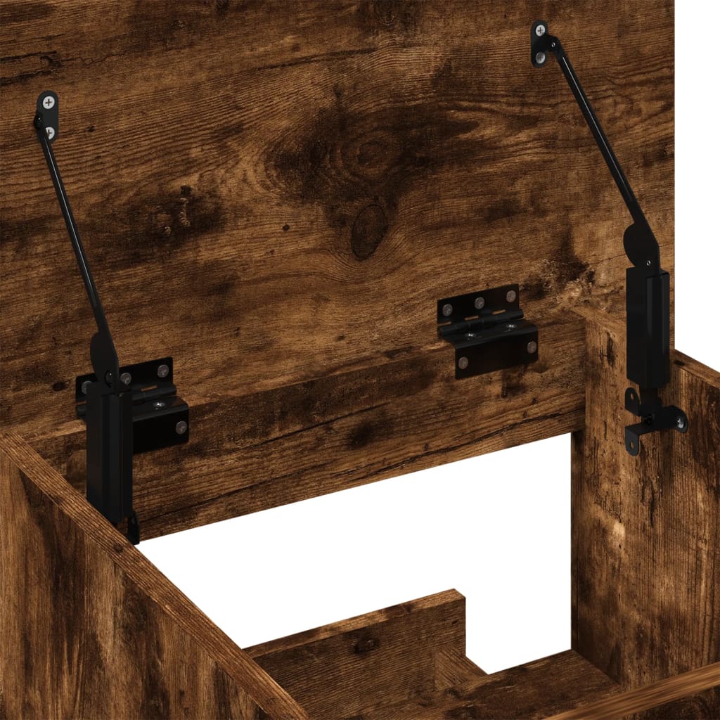 Leggio con Ruote e Cassetto Rovere Fumo 55x55x107cm Multistrato