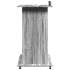 Leggio con Ruote Cassetto Grigio Sonoma 55x55x107cm Multistrato