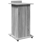 Leggio con Ruote Cassetto Grigio Sonoma 55x55x107cm Multistrato