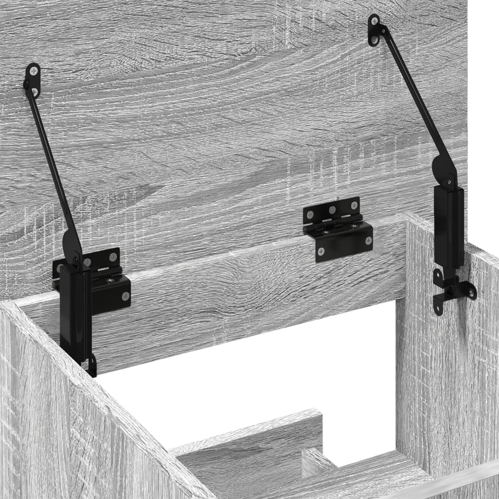 Leggio con Ruote Cassetto Grigio Sonoma 55x55x107cm Multistrato