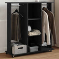 Armadio con Ruote Nero 102x38x110 cm in Legno Multistrato