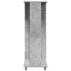 Armadio con Ruote Grigio Cemento 102x38x110cm Legno Multistrato