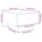 Tavolino da Salotto Bianco 60x45x31 cm in Legno Multistrato