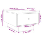 Tavolino da Salotto Rovere Sonoma 60x45x31 cm Legno Multistrato
